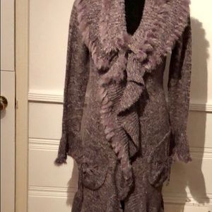 🌹Cashmere Wool Rabbit Trim Sweater🌹EUC❣️ sz 6/8